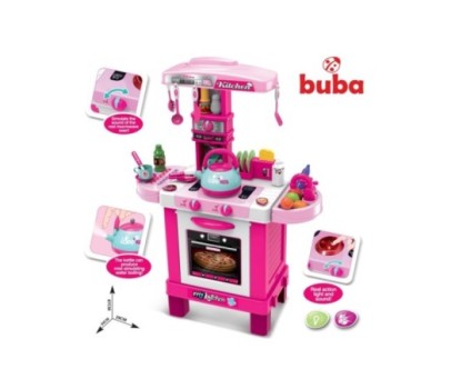 Детска индукционна кухня с чайник Buba 008-939, Розова