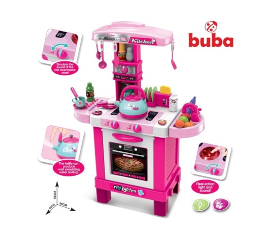 Детска индукционна кухня с чайник Buba 008-939, Розова