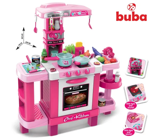 Buba 008-938 Touch-Sensitive Kids Kitchen, Pink