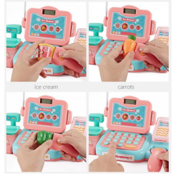 Casă de marcat pentru copii cu accesorii Buba Fun Shopping 888G, roz