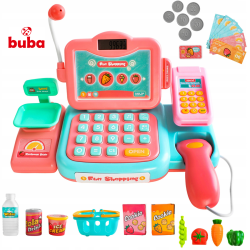 Παιδική ταμειακή μηχανή με αξεσουάρ Buba Fun Shopping 888G, ροζ