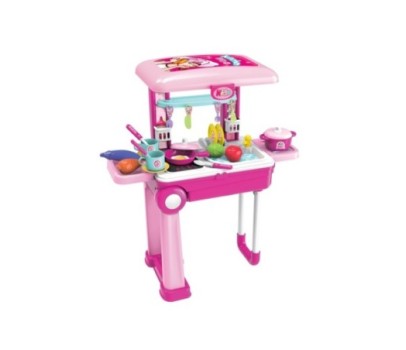 Детска кухня Buba Little Chef 008-921A, Куфар, Розова