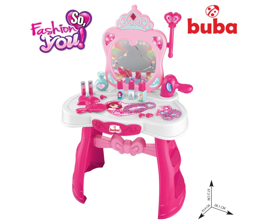 Set masuta de toaleta Buba pentru copii, Roz