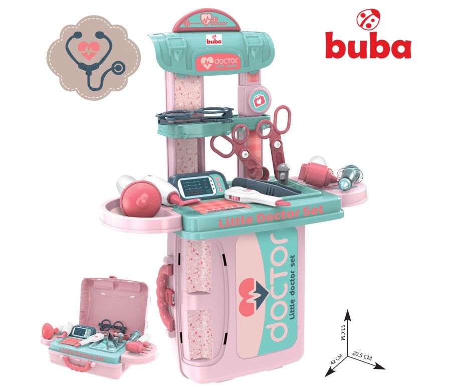 Детски лекарски комплект Buba Little Doctor 008-975, Син/розов Детски лекарски комплект Buba Little Doctor 008-975, Син/розов