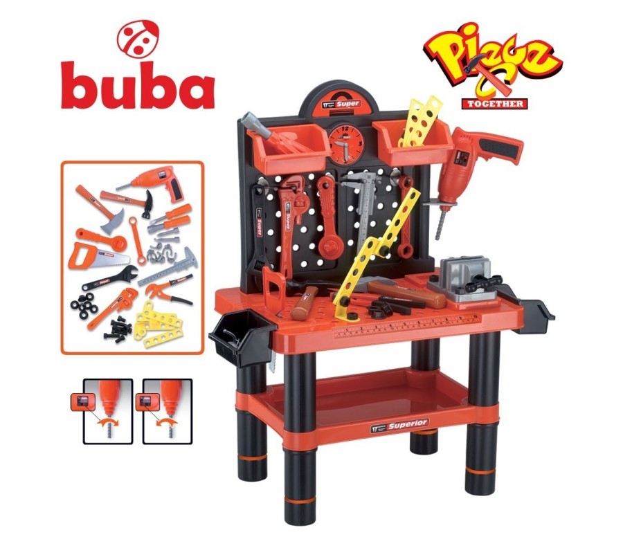 Детски комплект куфар с инструменти Buba Bricolage, Работилница