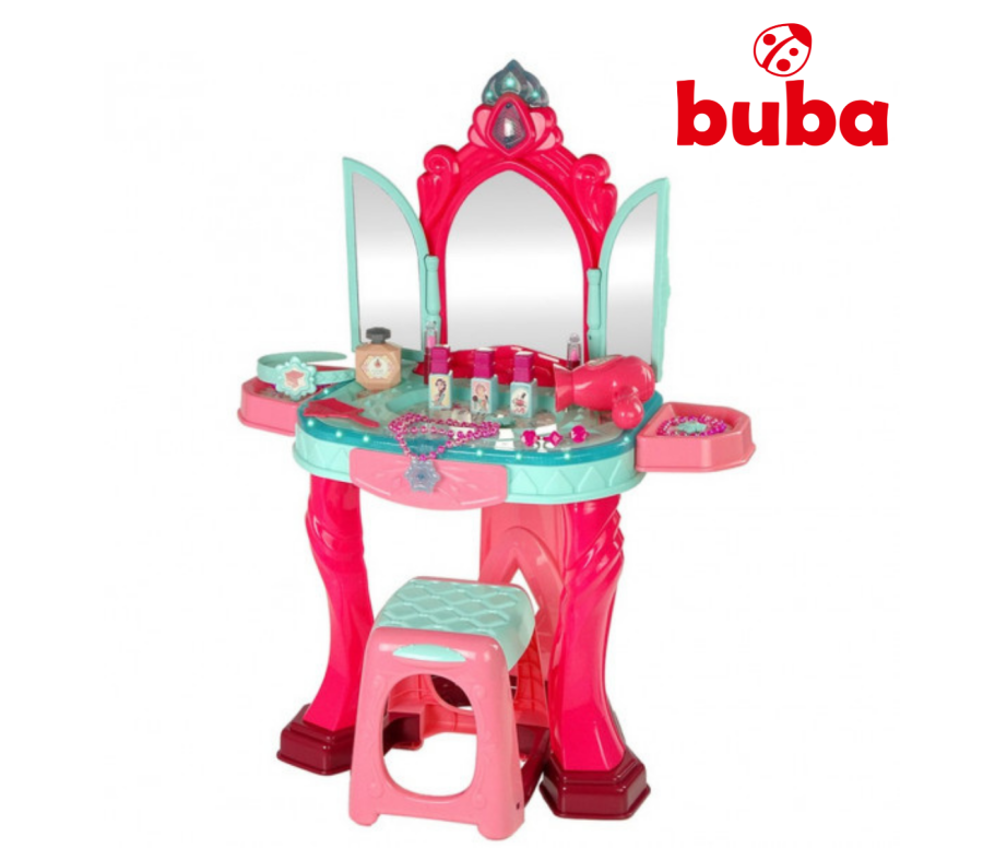 Παιδική κομοδίνα Buba Beauty 008-989, Ροζ και τιρκουάζ