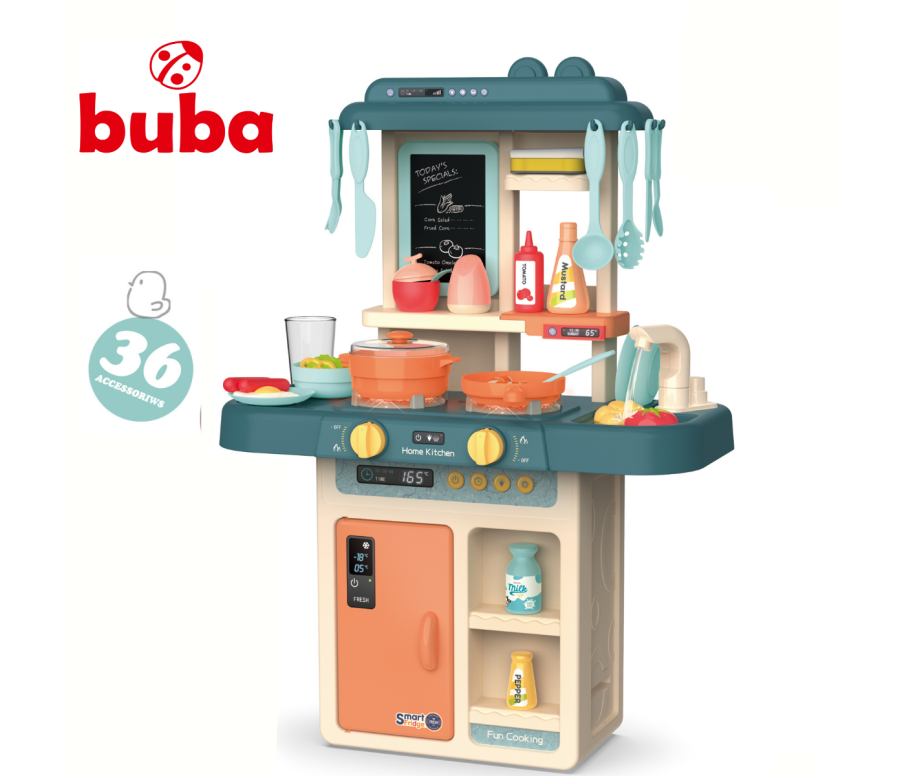Bucatarie copii Buba Home Bucatarie, 36 bucati, 889-169, albastru