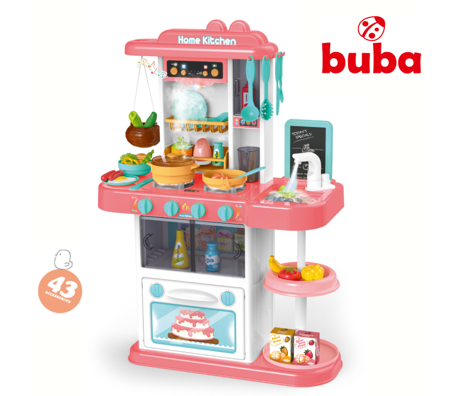Παιδική κουζίνα Buba Home Kitchen, 43 μέρη, 889-164, ροζ