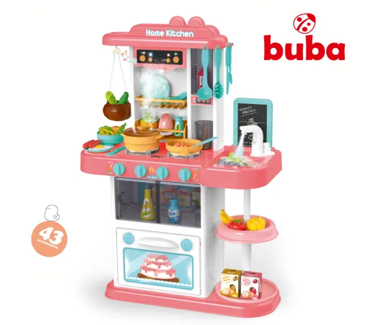 Bucătărie pentru copii Buba Home Kitchen 889-164, 43 de piese, roz