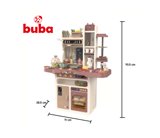 Bucătărie pentru copii Buba Modern Kitchen, 65 de bucăți, 889-212, roz