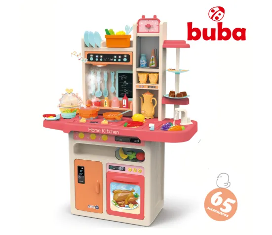 Bucătărie pentru copii Buba Home Kitchen 889-162, 65 de piese, roz