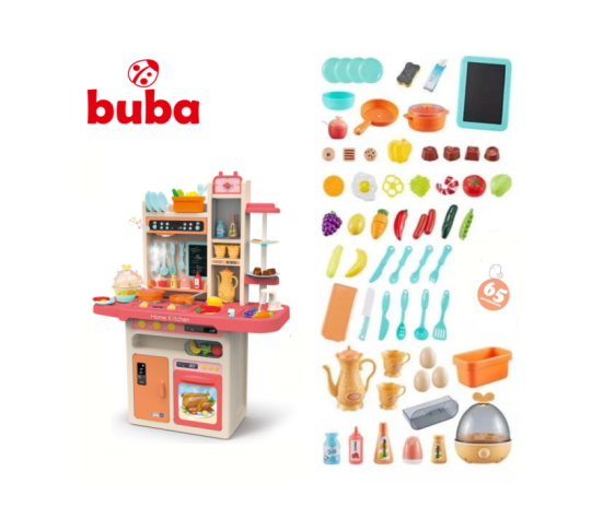 Детска кухня Buba Home Kitchen, 65 части, 889-162, розова