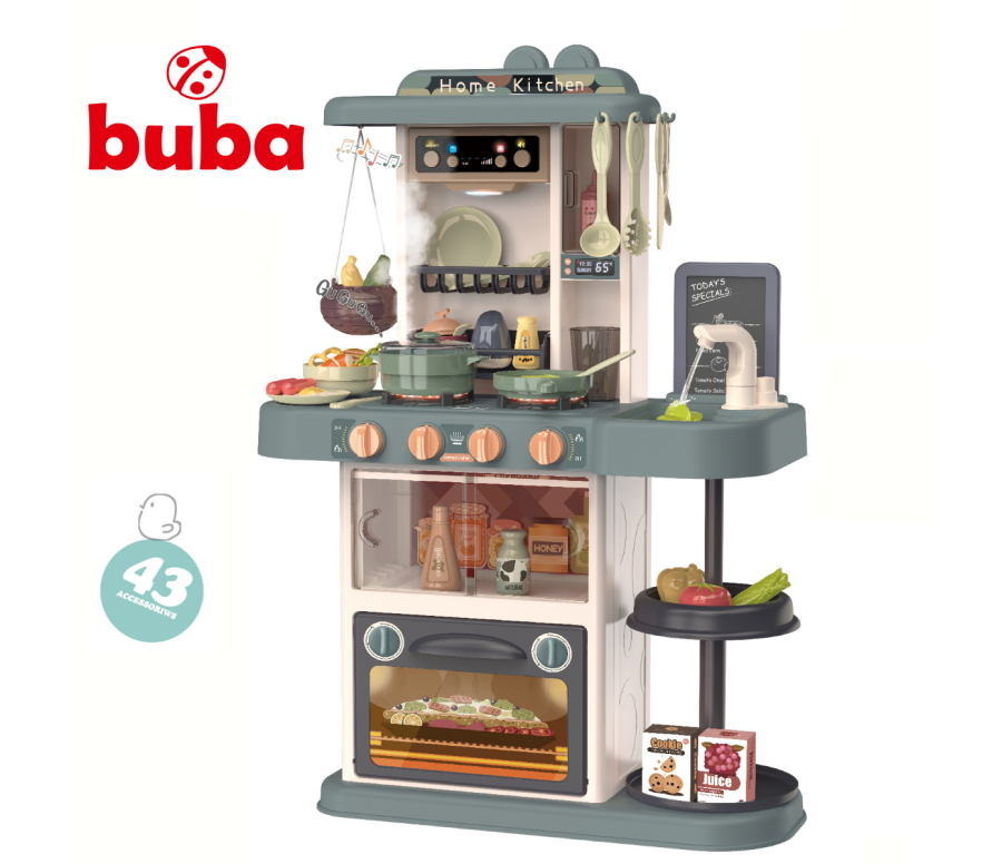 Children's kitchen Buba Home Kitchen, 43 parts, 889-183, gray