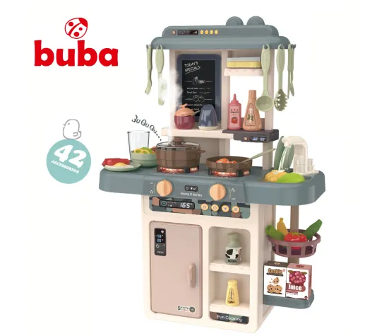 Buba Home Kitchen 889-187 Kids Kitchen, 42 Pieces, Grey | Buba