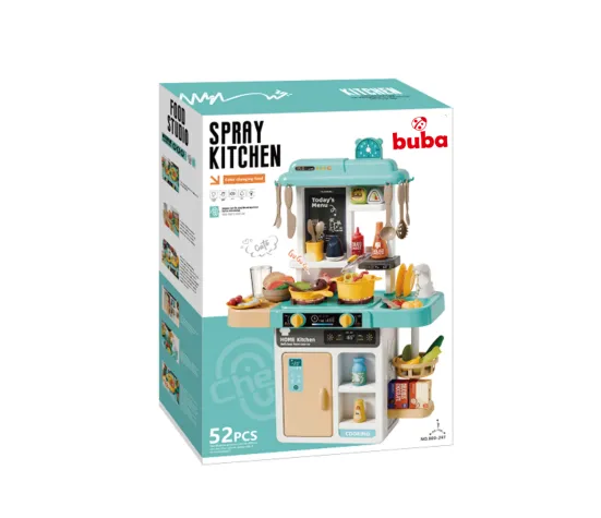 Детска кухня Buba 889-297 с вода, пара и звуци, синя