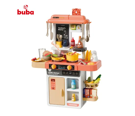 Детска кухня Buba 889-296 с вода, пара и звуци, праскова
