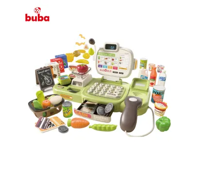 Детски супермаркет Buba 889-313 с касов апарат, скенер и аксесоари, зелен
